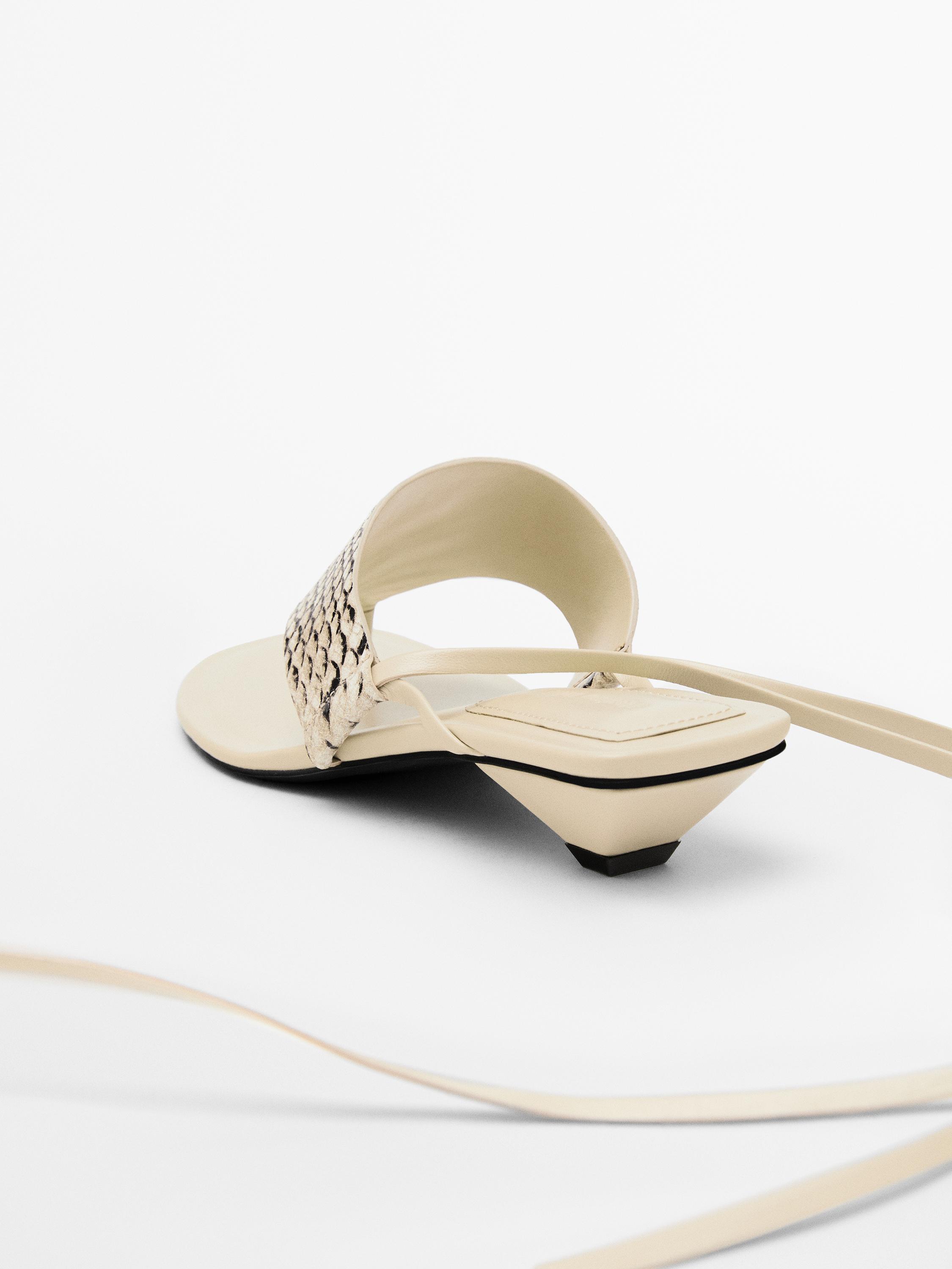 Sandales à imprimé animal nouées